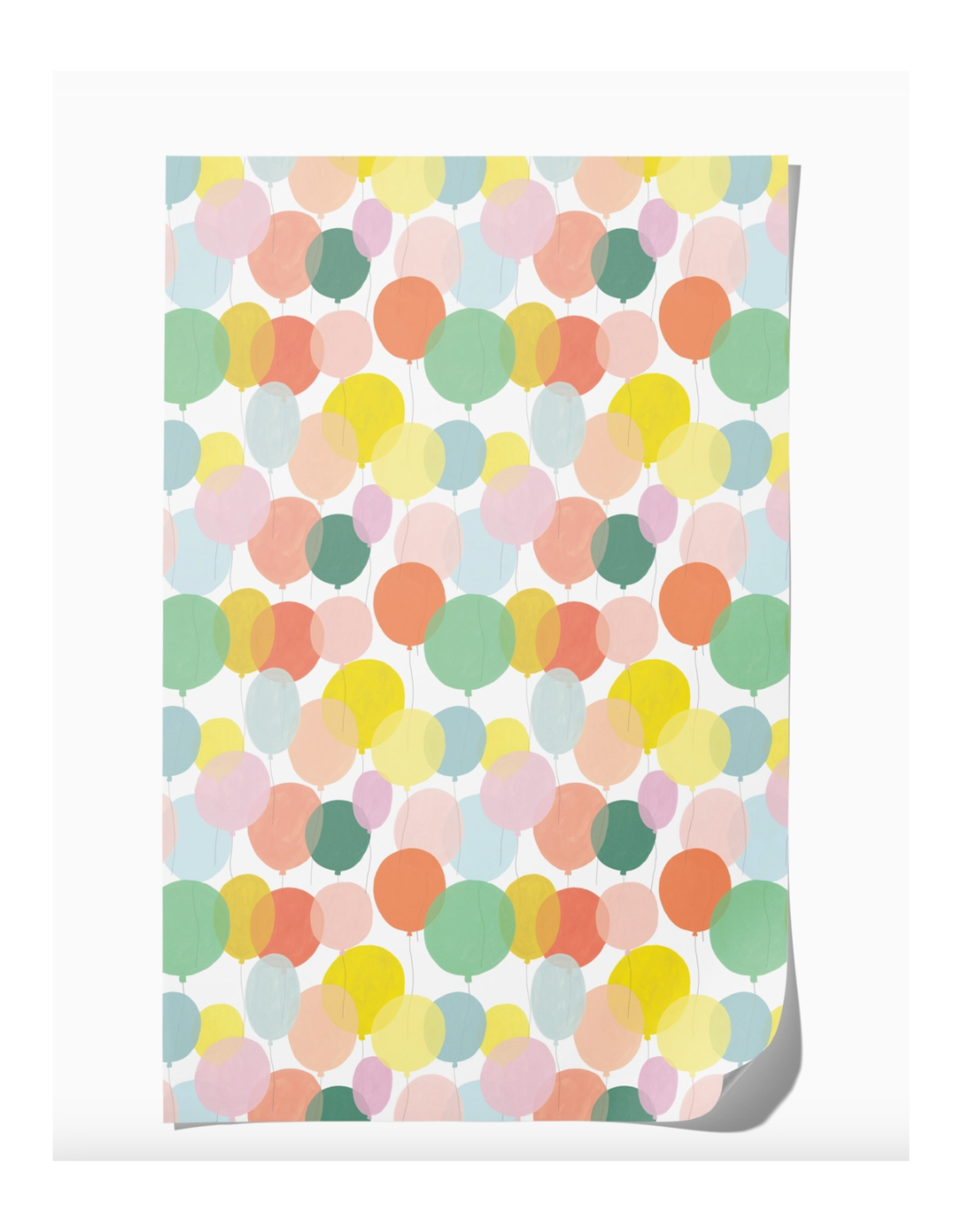 Birthday Balloons Wrapping Paper - Curbside Pick Up Only