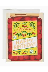 Jar of Cherries Happy Birthday Greeting Card