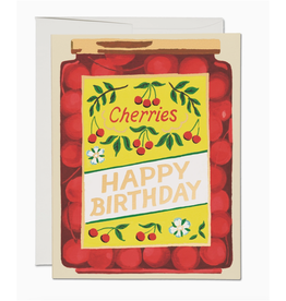 Jar of Cherries Happy Birthday Greeting Card