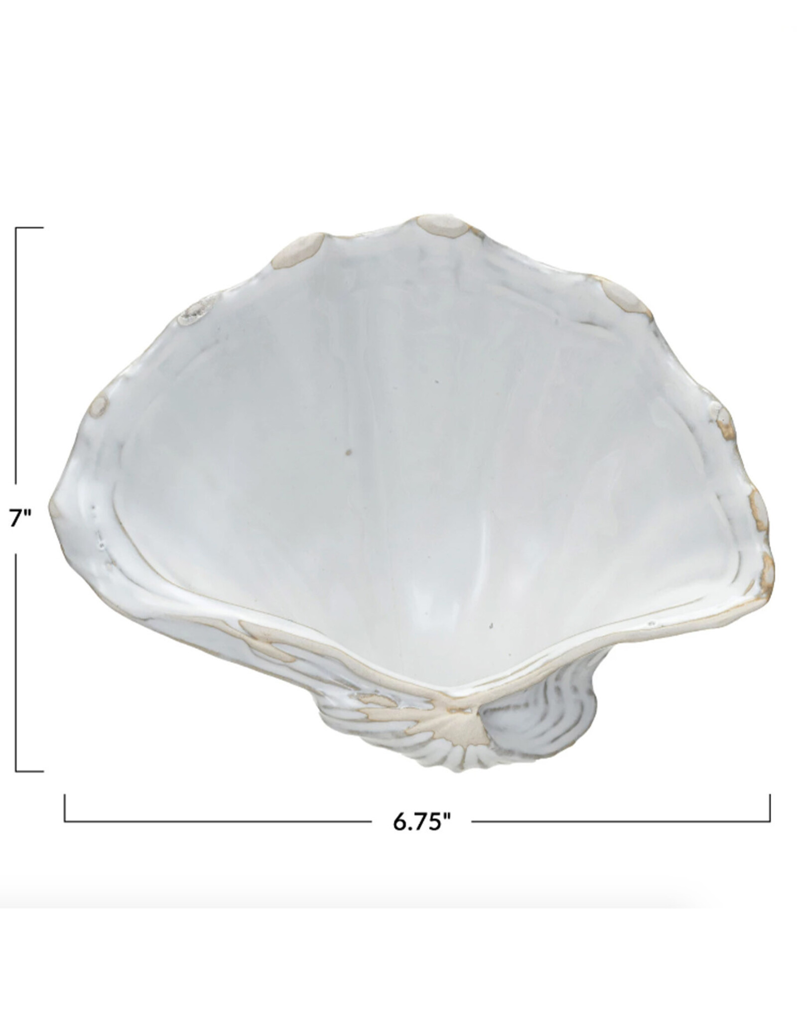 Stoneware White Shell Shaped Dish
