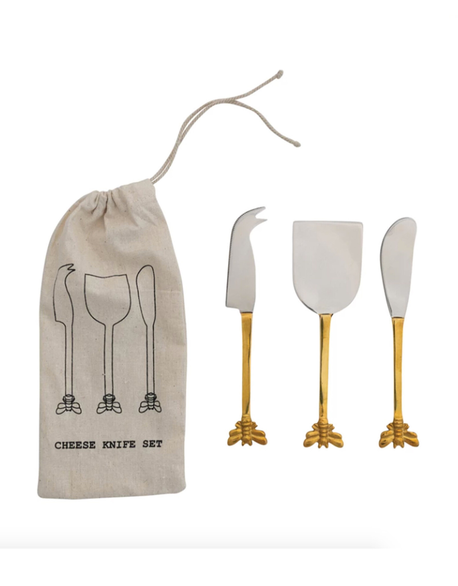 Cheese Knife with Bee (Set of 3)