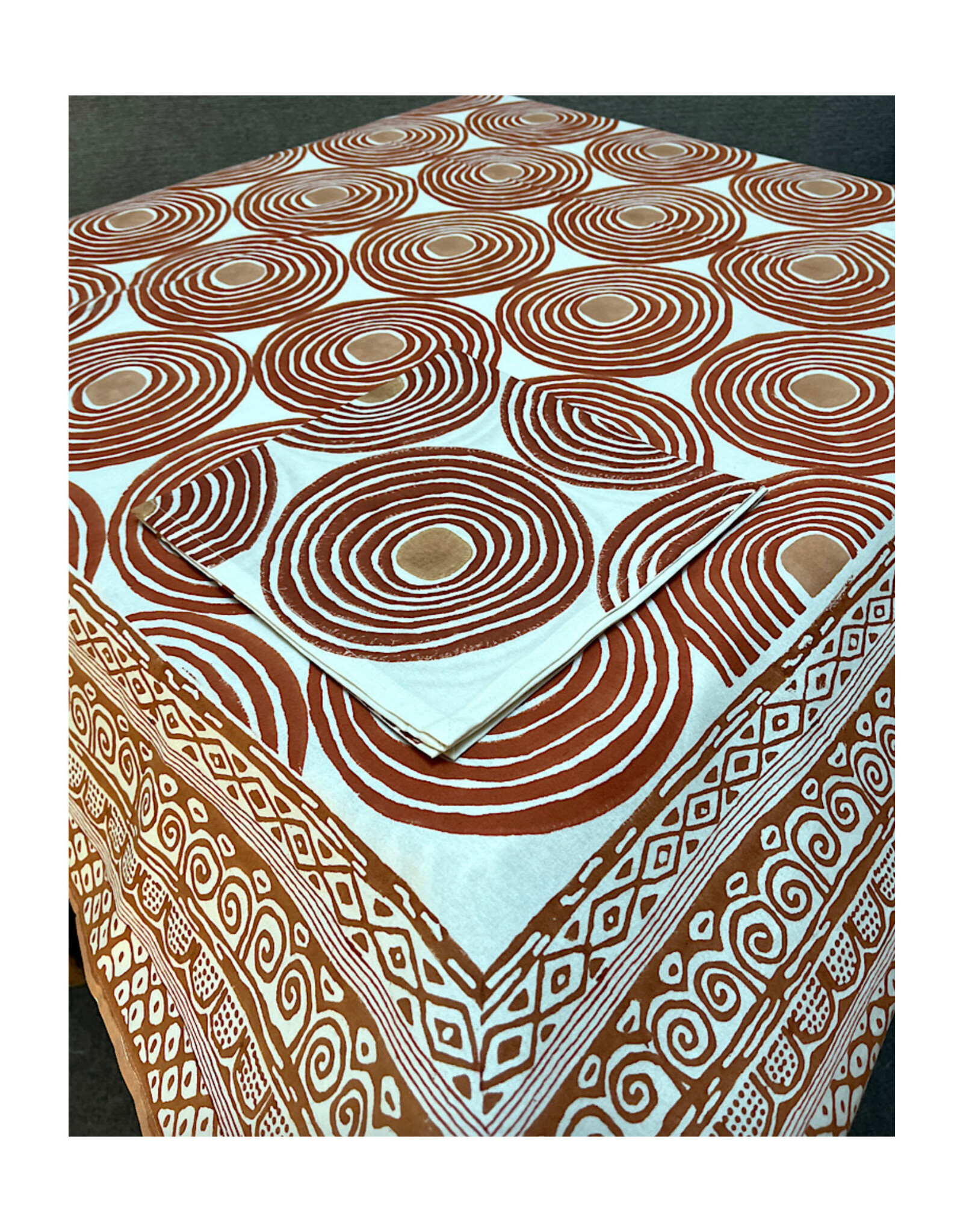 Russet Orange Circles Tablecloth