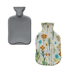 Hot Water Bottle w/ Cotton Cover - Folksy Floral
