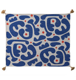 Reversible Abstract Blue/White Recycled Cotton Throw
