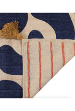 Reversible Abstract Blue/White Recycled Cotton Throw