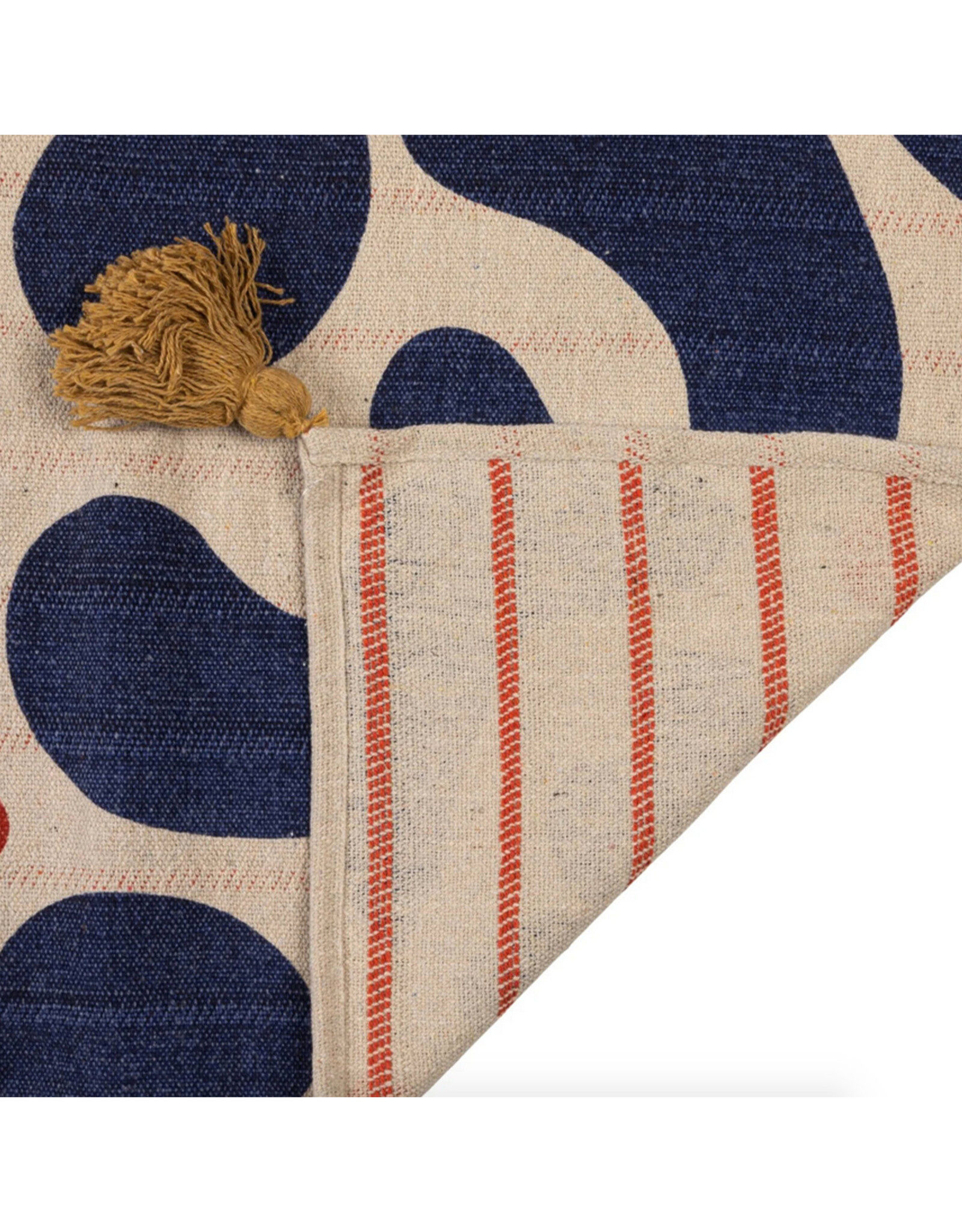 Reversible Abstract Blue/White Recycled Cotton Throw