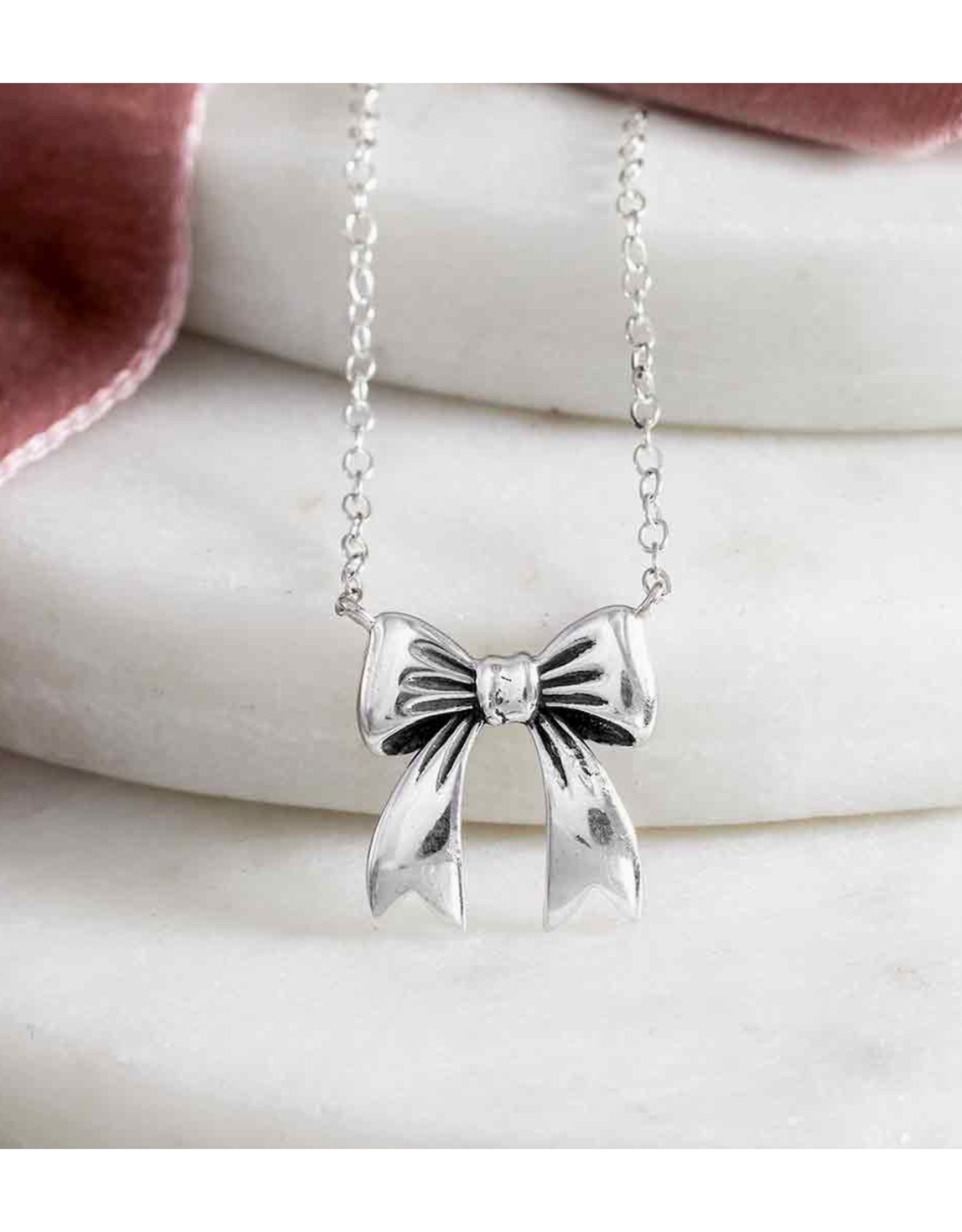 Sterling Silver Bow Festoon Necklace