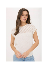 Eyelet Yoke Sweater Knit Top
