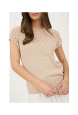 Eyelet Yoke Sweater Knit Top