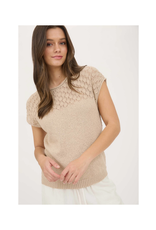 Eyelet Yoke Sweater Knit Top