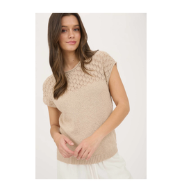 Eyelet Yoke Sweater Knit Top