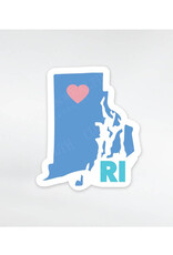 Rhode Island State + Heart Sticker