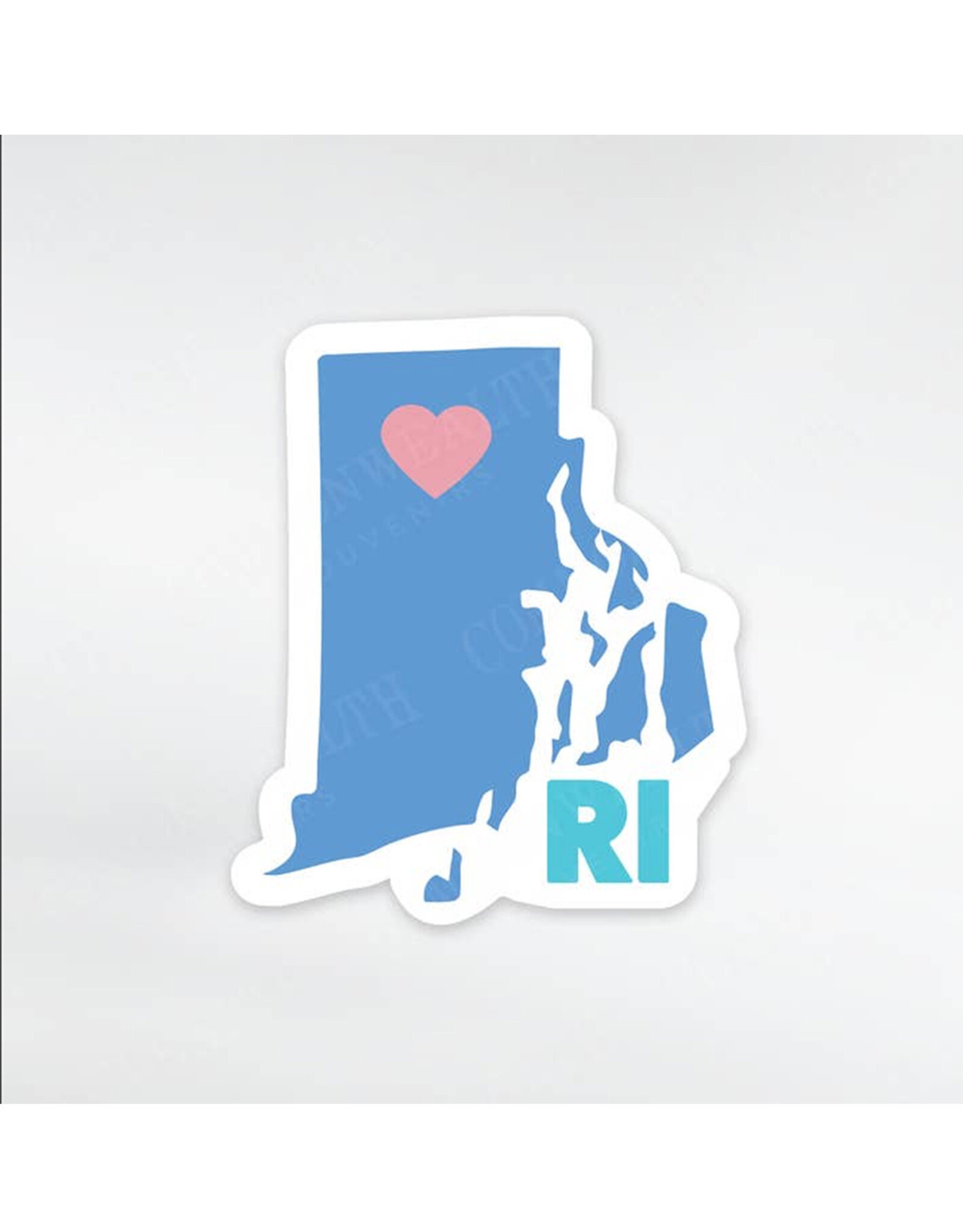 Rhode Island State + Heart Sticker