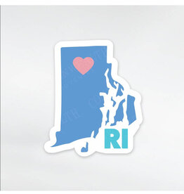 Rhode Island State + Heart Sticker