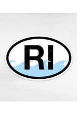 RI Waves Oval Sticker - Large