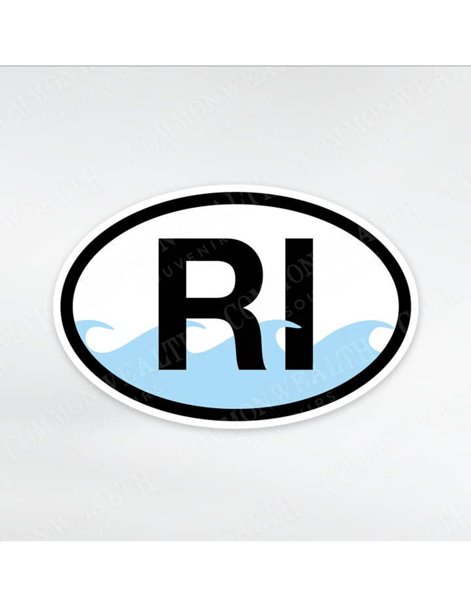 RI Waves Oval Sticker - Large