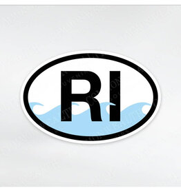 RI Waves Oval Sticker - Large