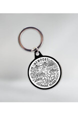 Newport Round Souvenir Keychain