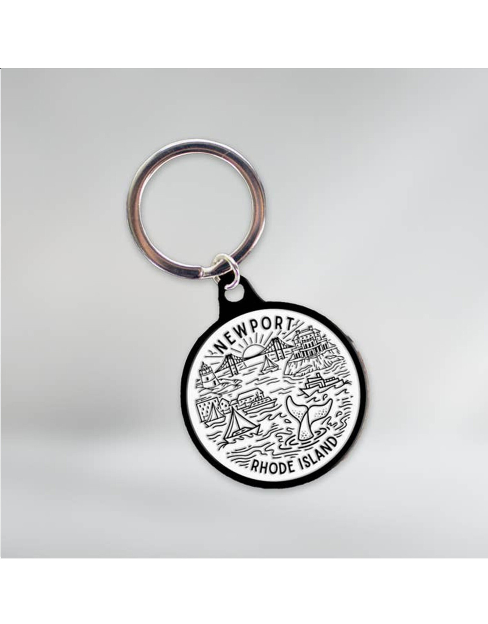 Newport Round Souvenir Keychain