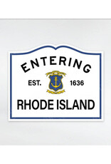 Entering Rhode Island Road Sign Sticker