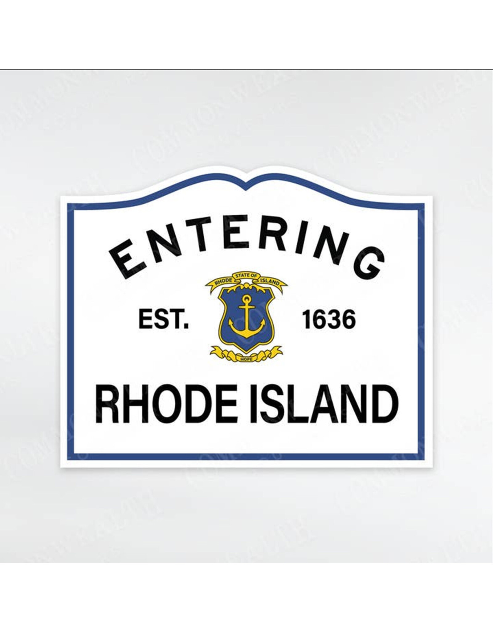 Entering Rhode Island Road Sign Sticker