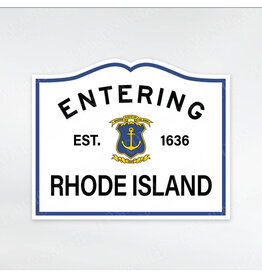 Entering Rhode Island Road Sign Sticker