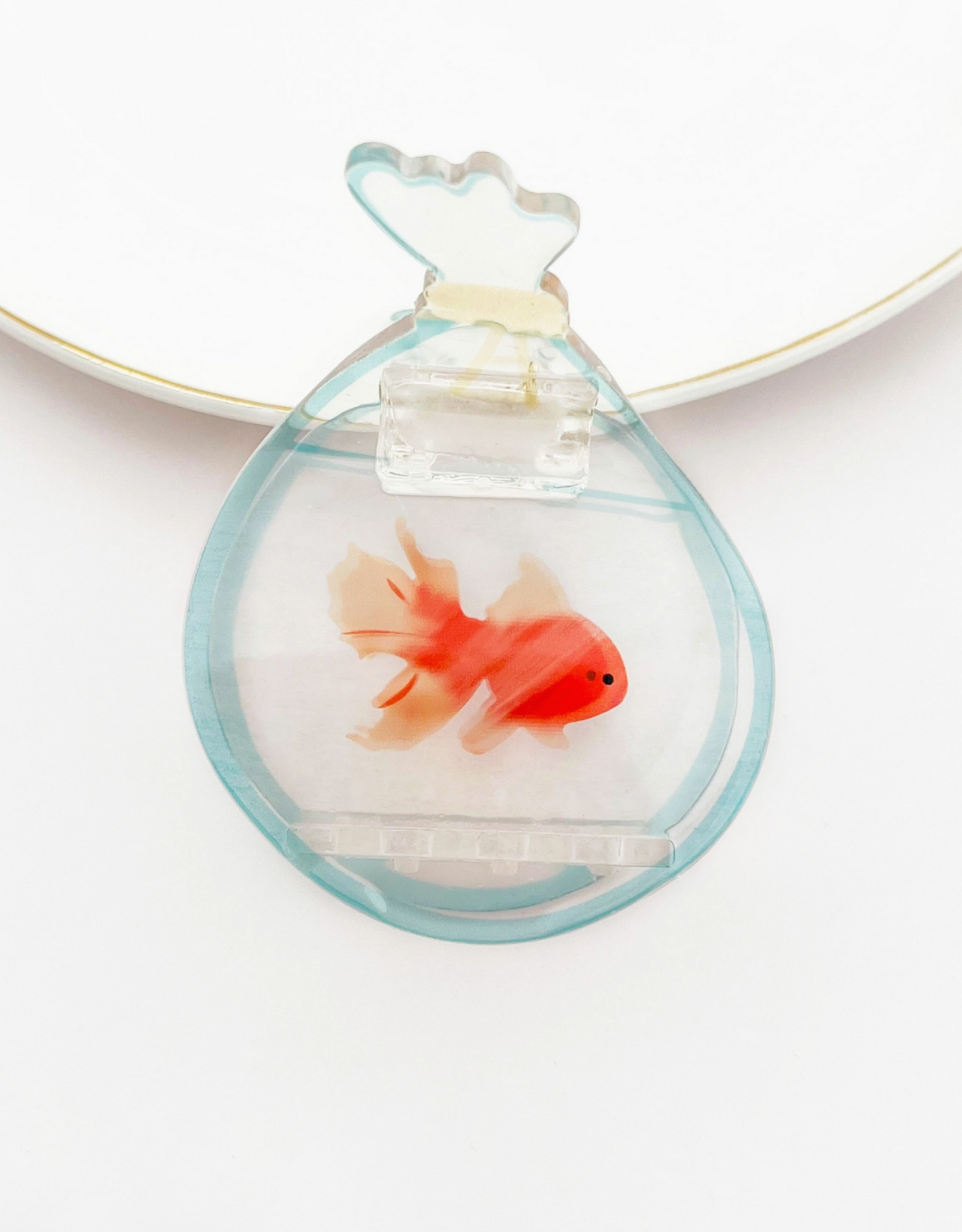 Goldfish In Bag Claw Clip