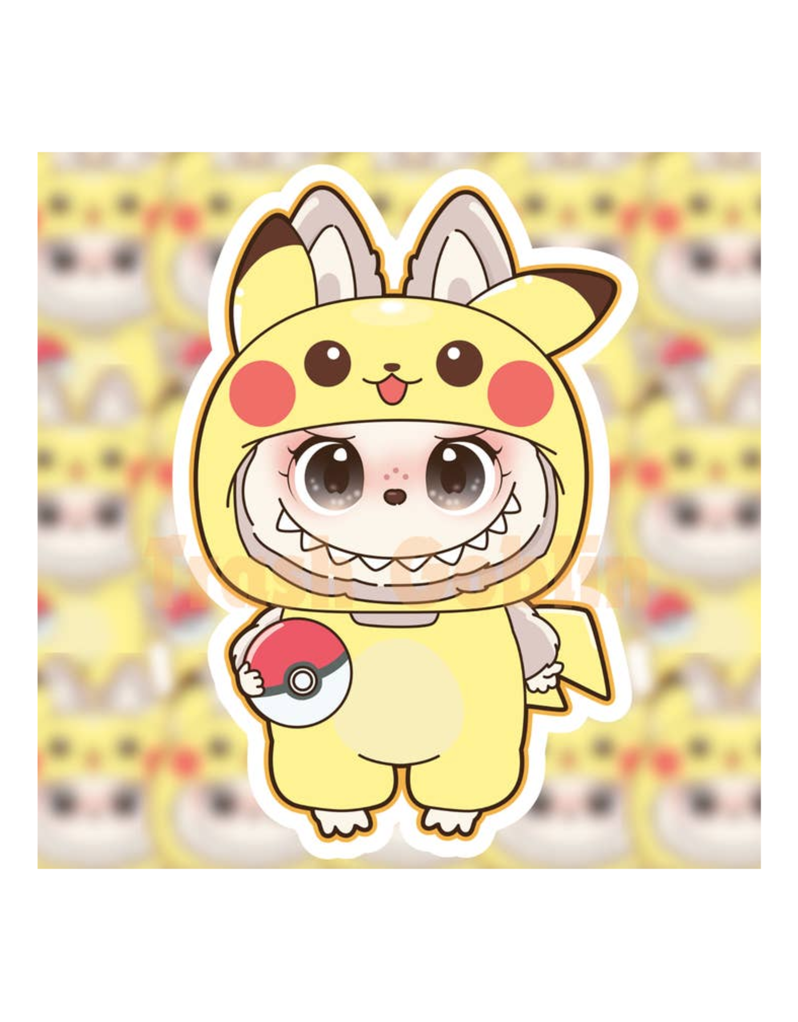 Pikachu Labubu Sticker