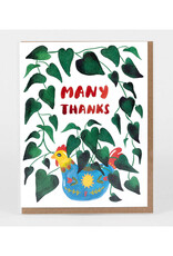 Houseplant Rooster Many Thanks Greeting Card