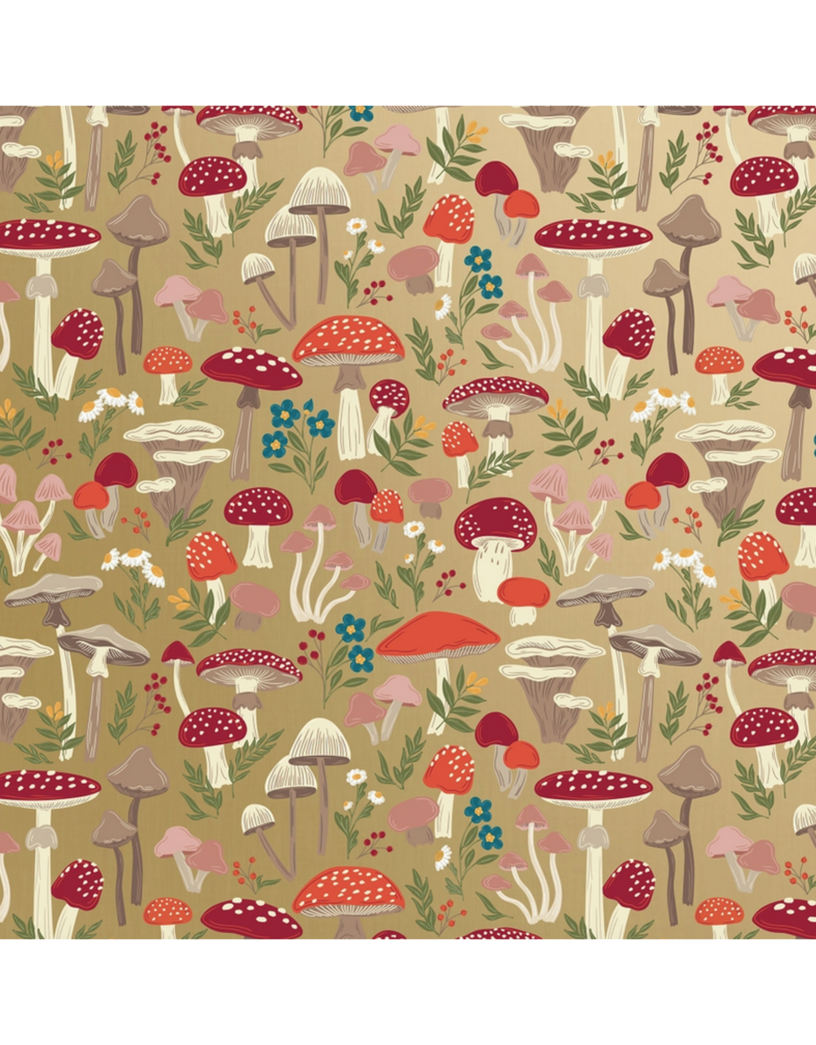 Metallic Mushroom Forest Wrapping Paper - Curbside Pick Up Only