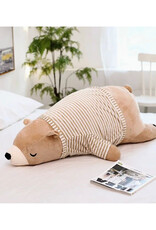 Striped Shirt Brown Bear Body Pillow Plush - Small