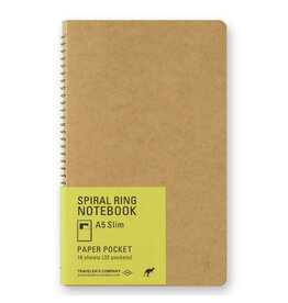 A5 Slim Paper Pocket Spiral Ring Notebook