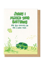 Belated Birthday Self Driving Car Greeting Card
