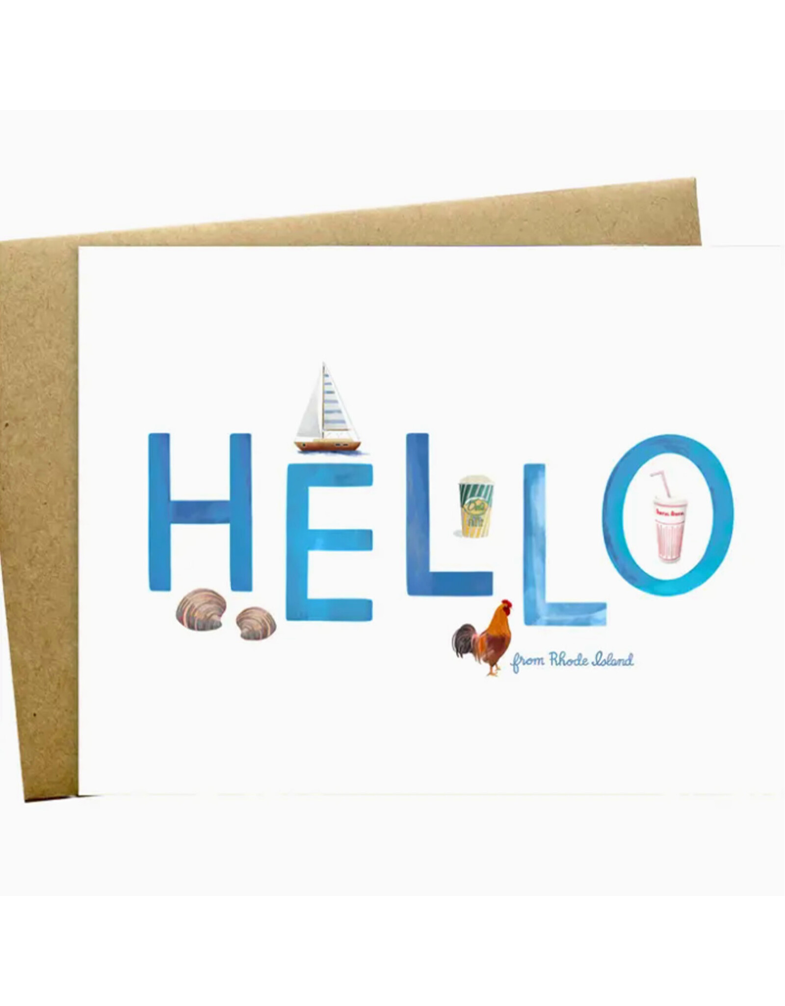 Hello from Rhode Island Icons Greeting Card
