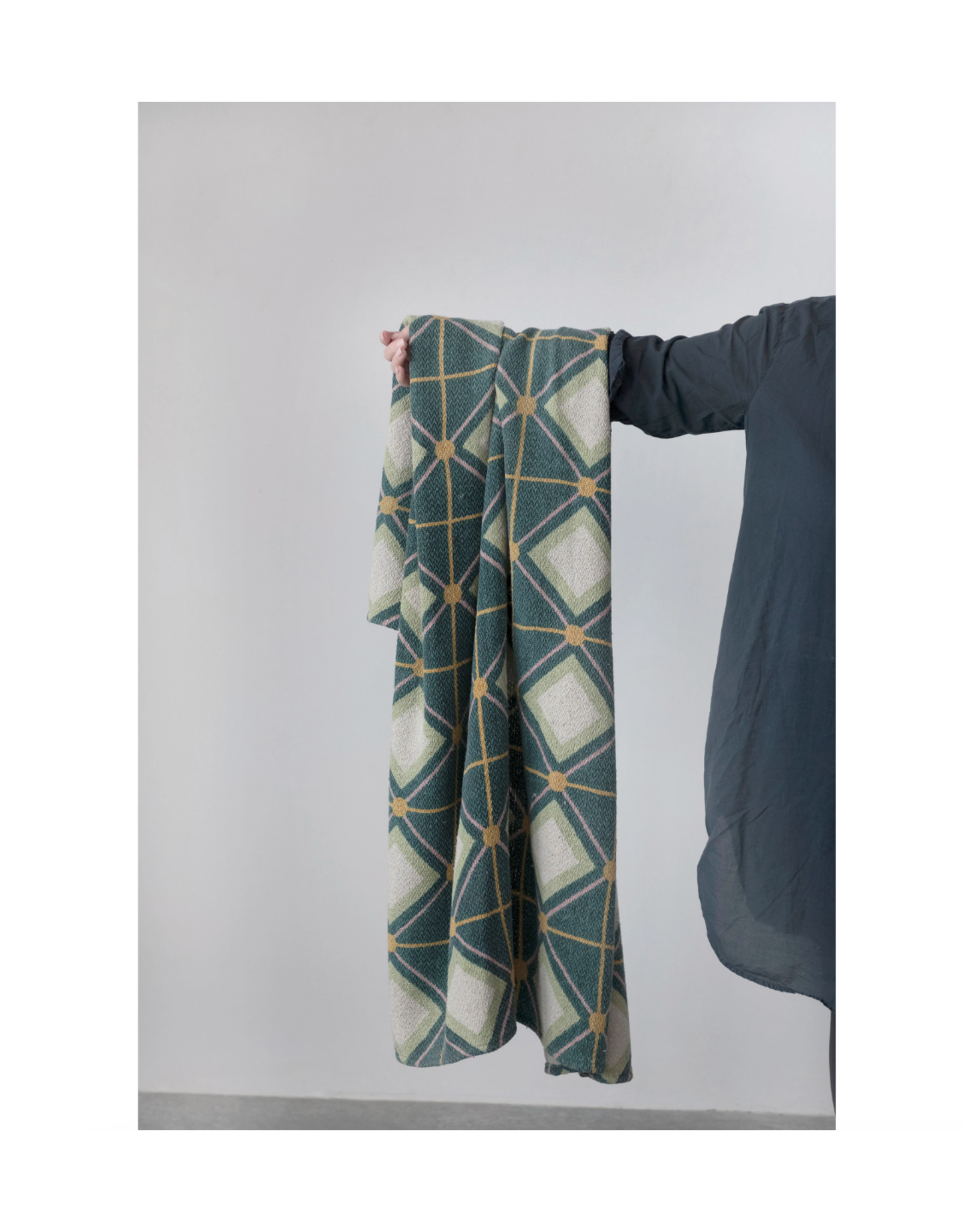 Recycled Cotton Blend Diamond Throw