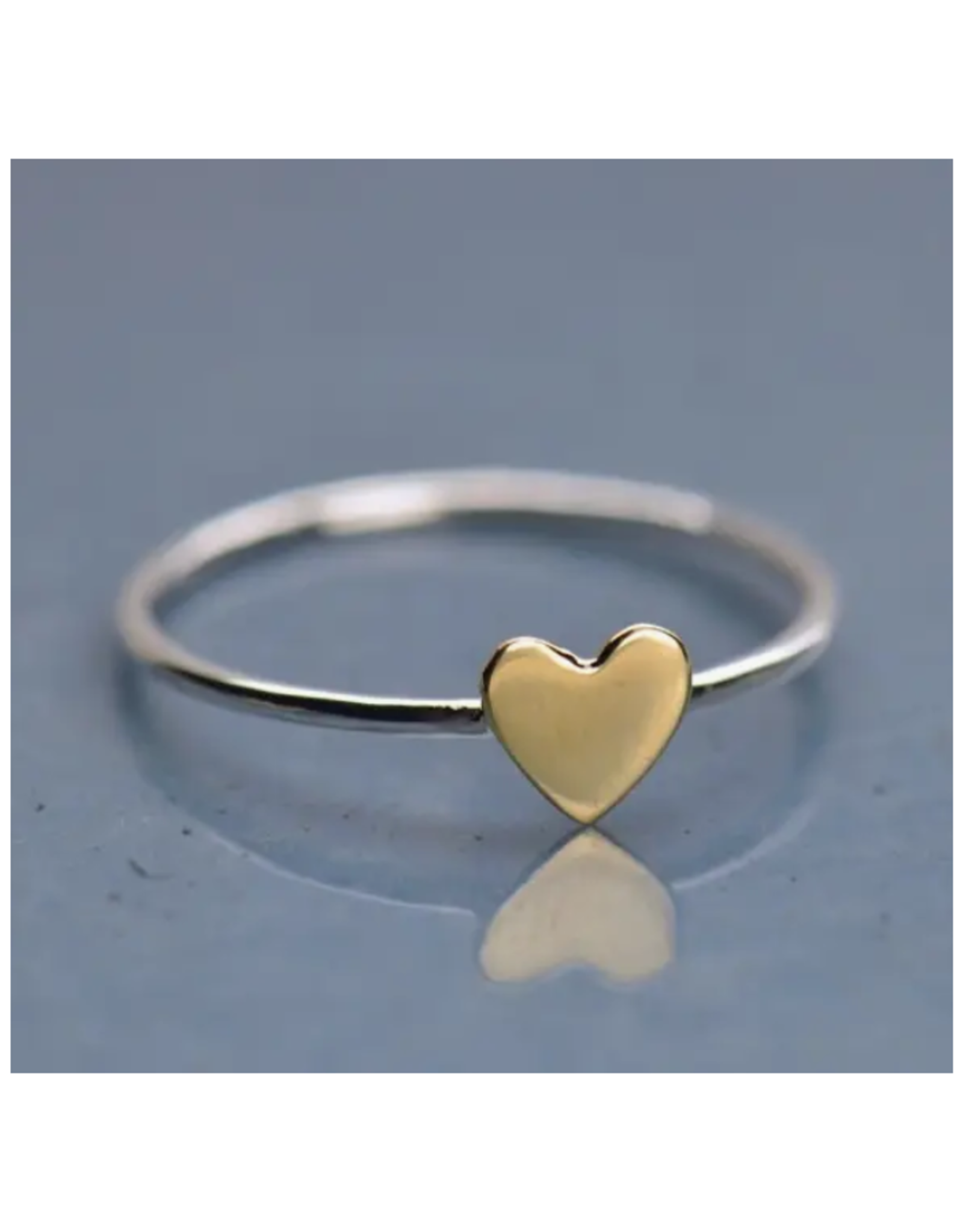 Silver Ring With Bronze Heart