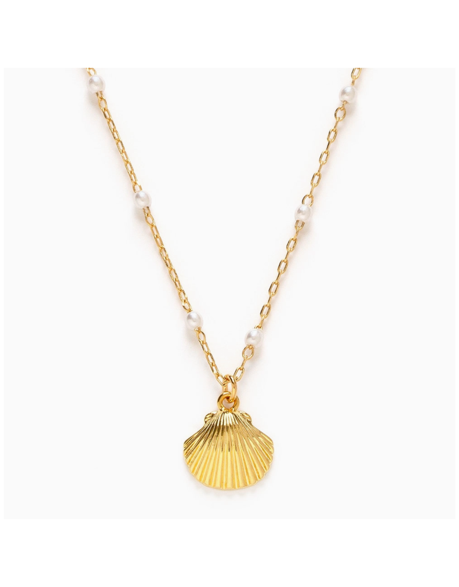 Scallop Shell and Pearls Necklace