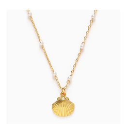 Scallop Shell and Pearls Necklace