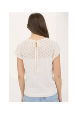 Eyelet Yoke Sweater Knit Top