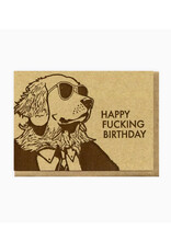 Happy Fucking Birthday Cool Dog Greeting Card