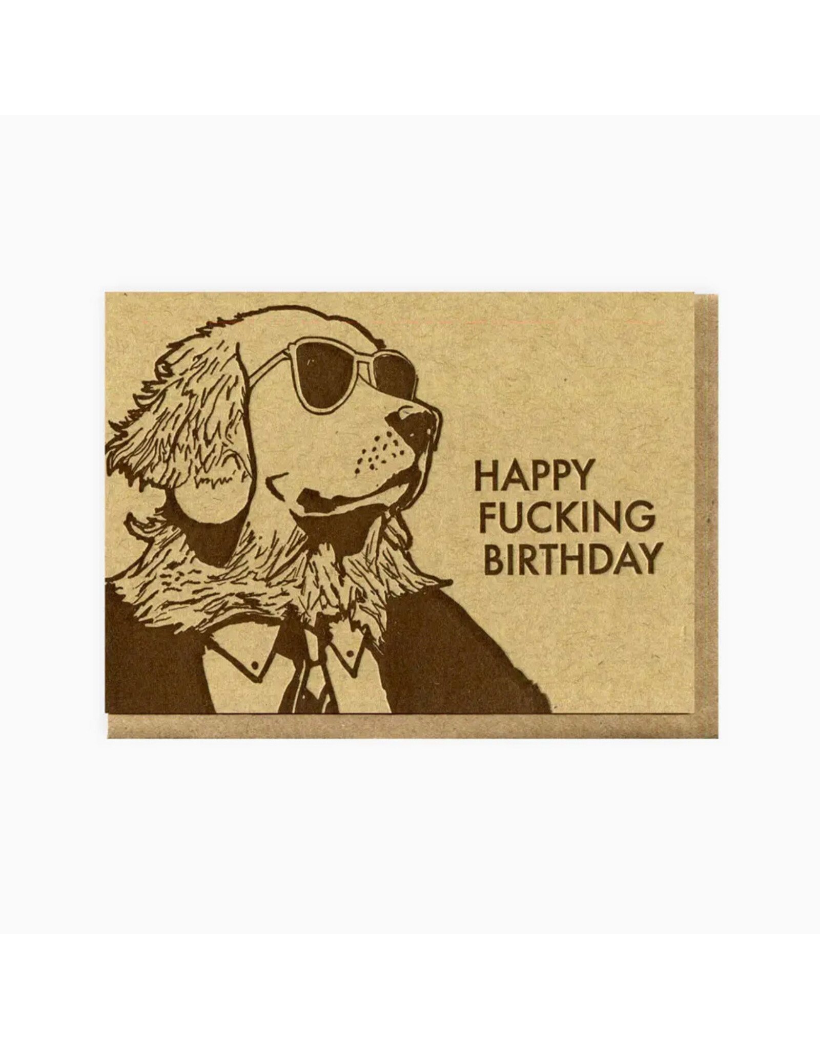 Happy Fucking Birthday Cool Dog Greeting Card