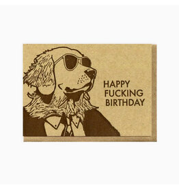 Happy Fucking Birthday Cool Dog Greeting Card