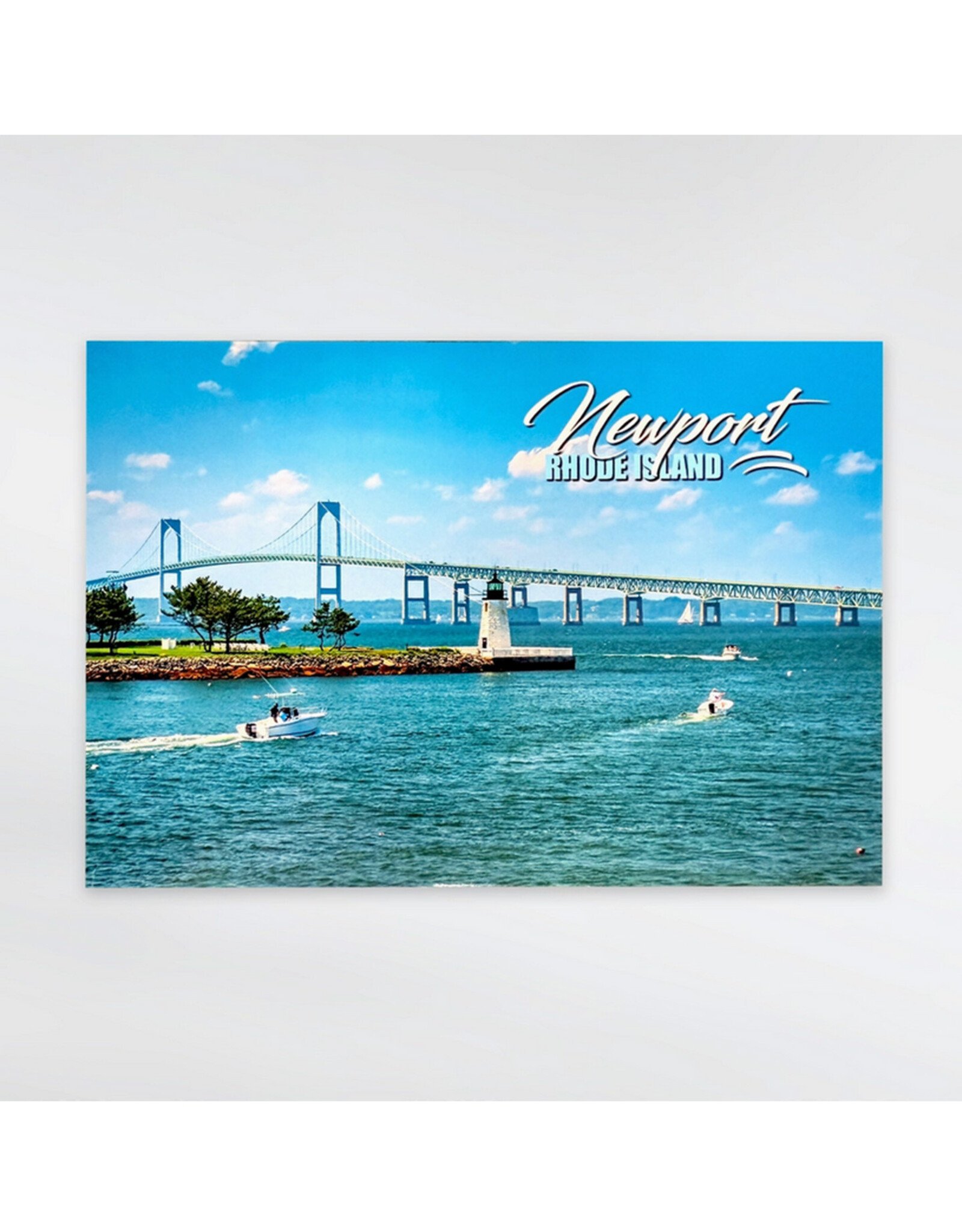 Newport Rhode Island Bridge & Lighthouse Postcard