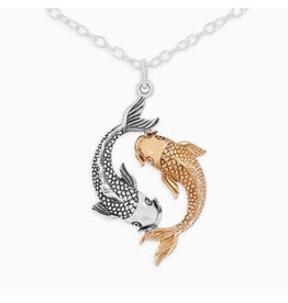 Mixed Metal Double Koi Necklace