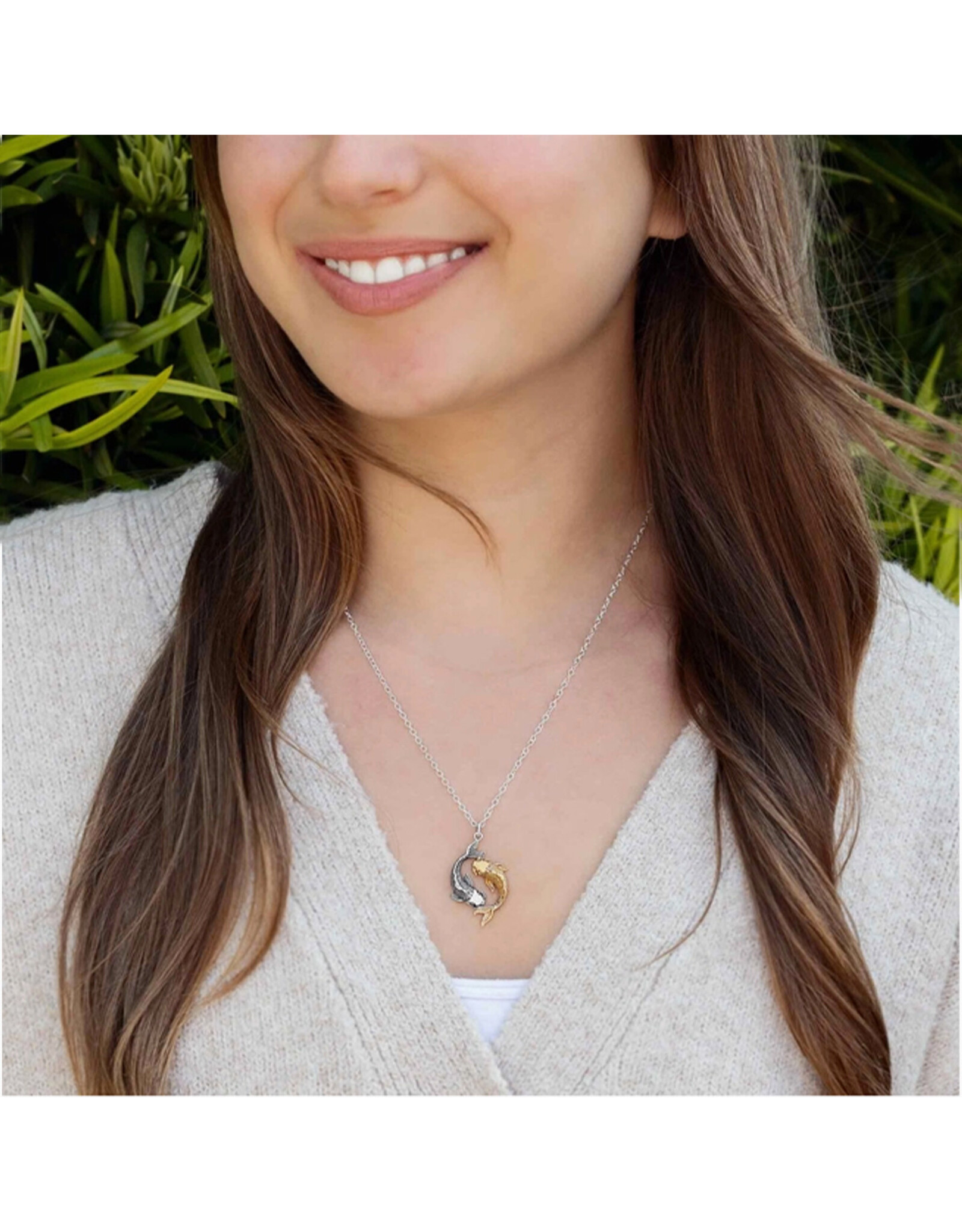 Mixed Metal Double Koi Necklace