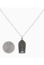 Sterling Silver Candle with Bronze Flame Necklace