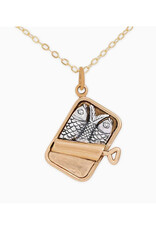 Mixed Metal Sardine Can Necklace