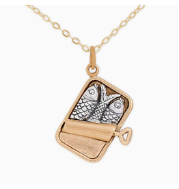 Mixed Metal Sardine Can Necklace