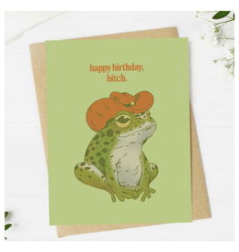 Happy Birthday Bitch Cowboy Frog Greeting Card