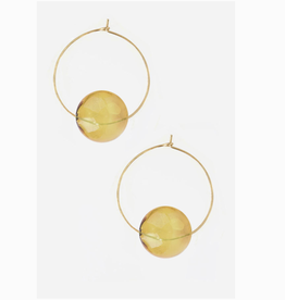 Gold Glass Hoop Earrings